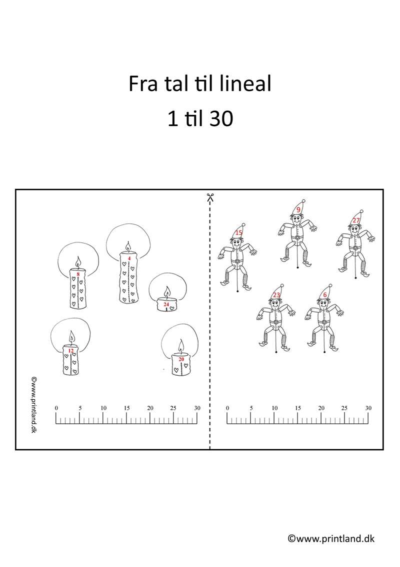 a12. forside fra tal til lineal 1 til 30