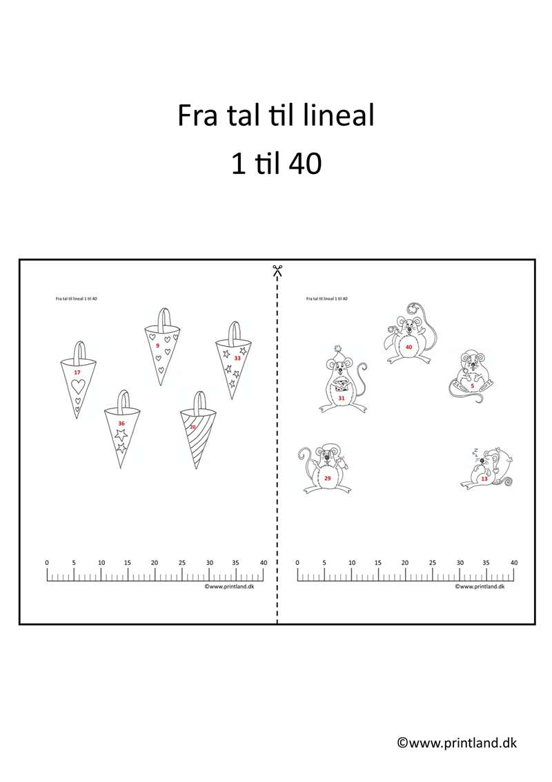 a14. forside fra tal til lineal 1 til 40