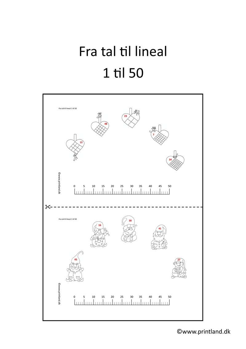 a15. forside fra tal til lineal 1 til 50