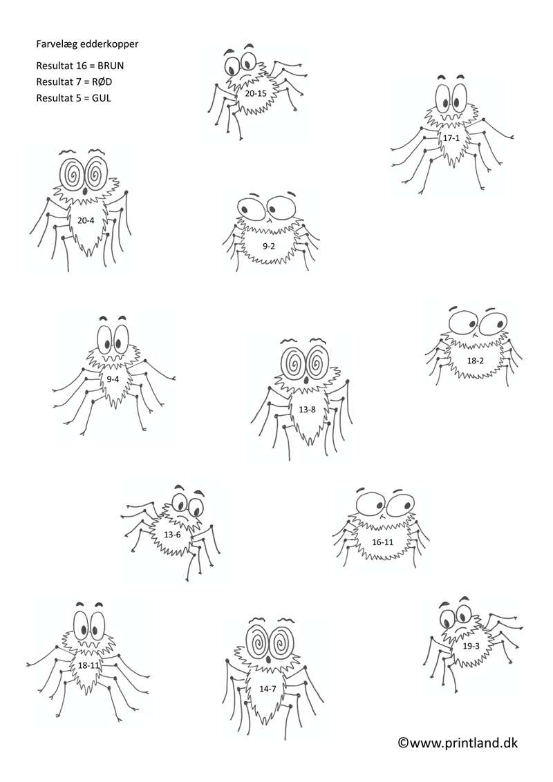 a22. farvelæg edderkopper minus
