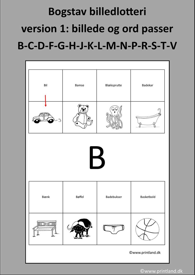 a14. bogstav billedlotteri version 1
