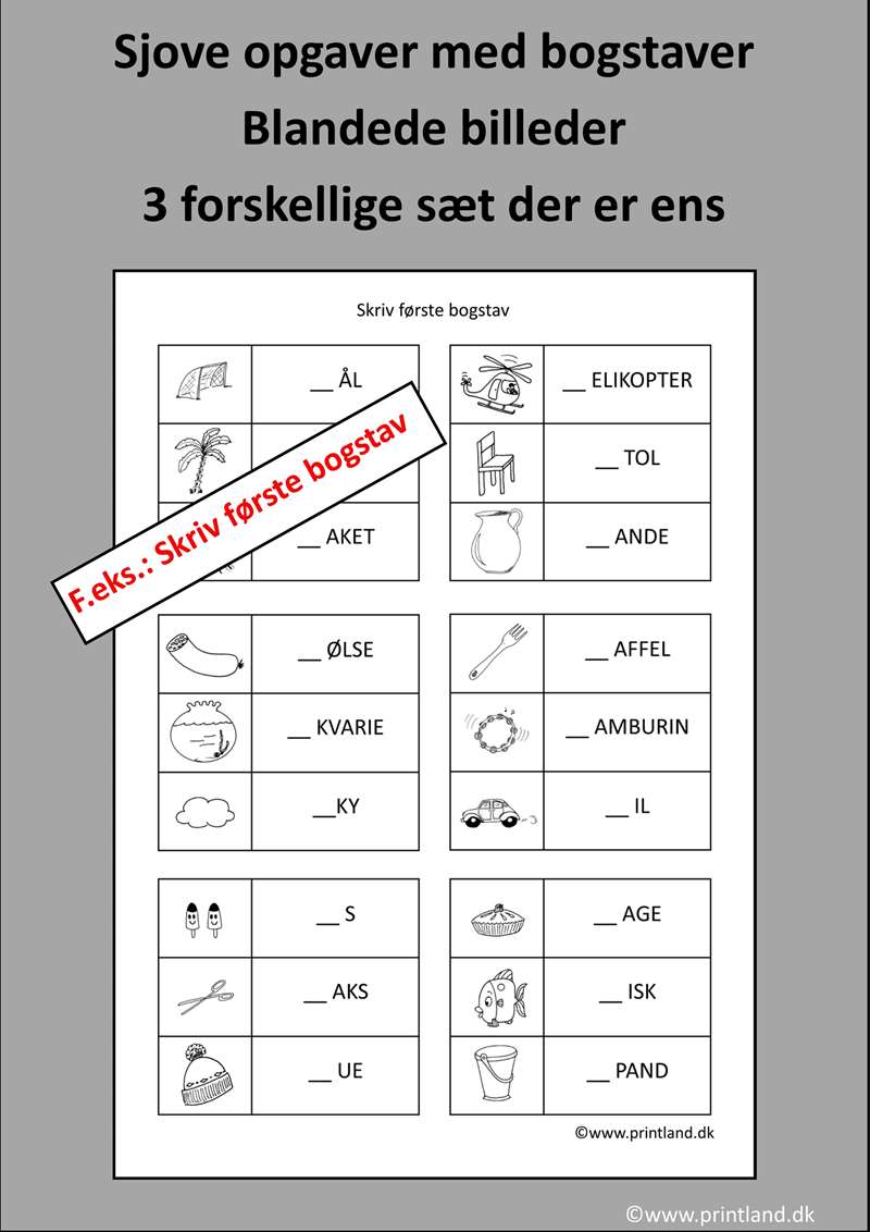 a21. blandede billeder bogstaver