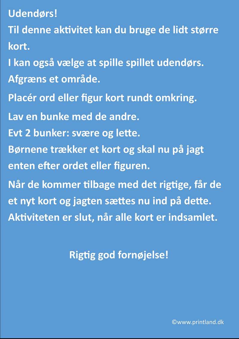 a20. vej ord og figurbrikker udendørs