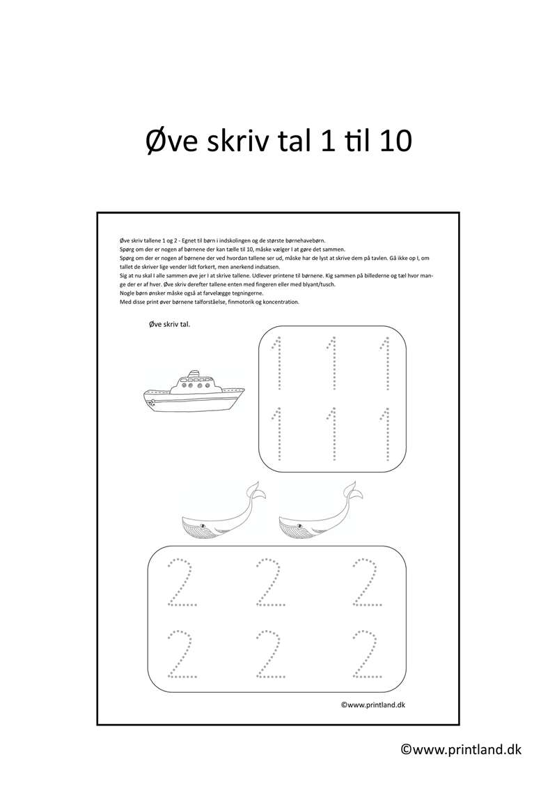 b10. forside øve skriv tallene 1 til 10