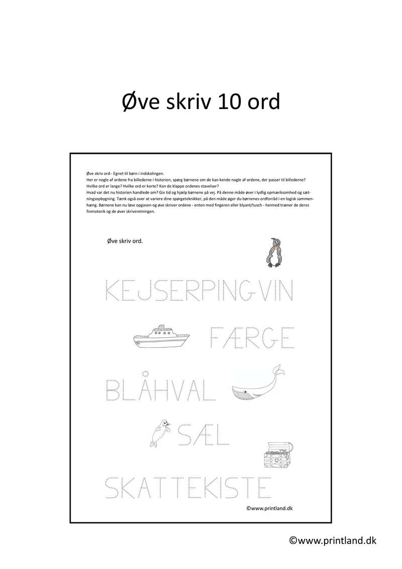 b17. forside øve skriv ord