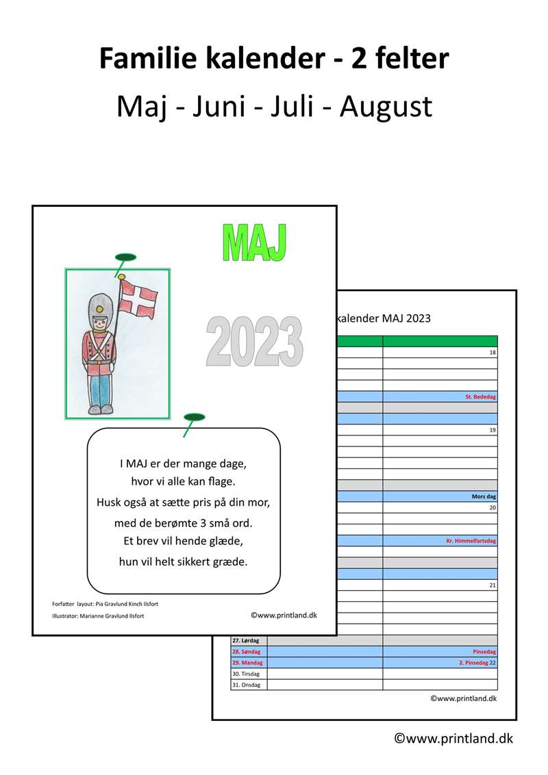 angivet Monet skrå 2023 kalender 2 felter