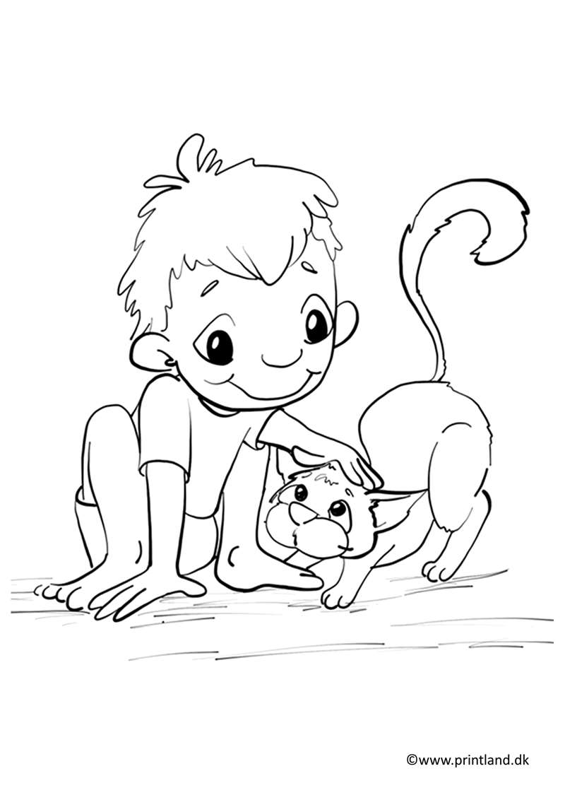 a33. barn kæler med en kat