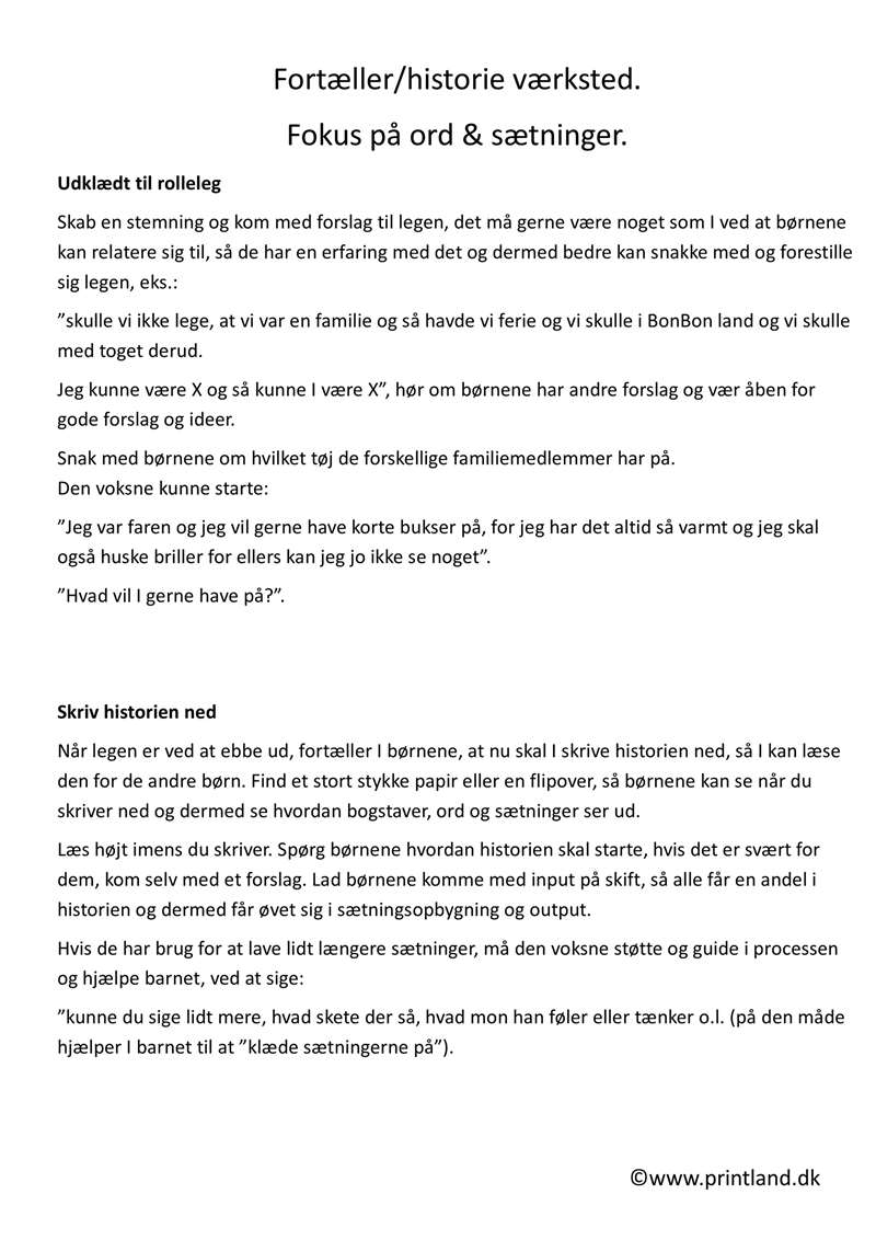 a12. fortæller historie værksted