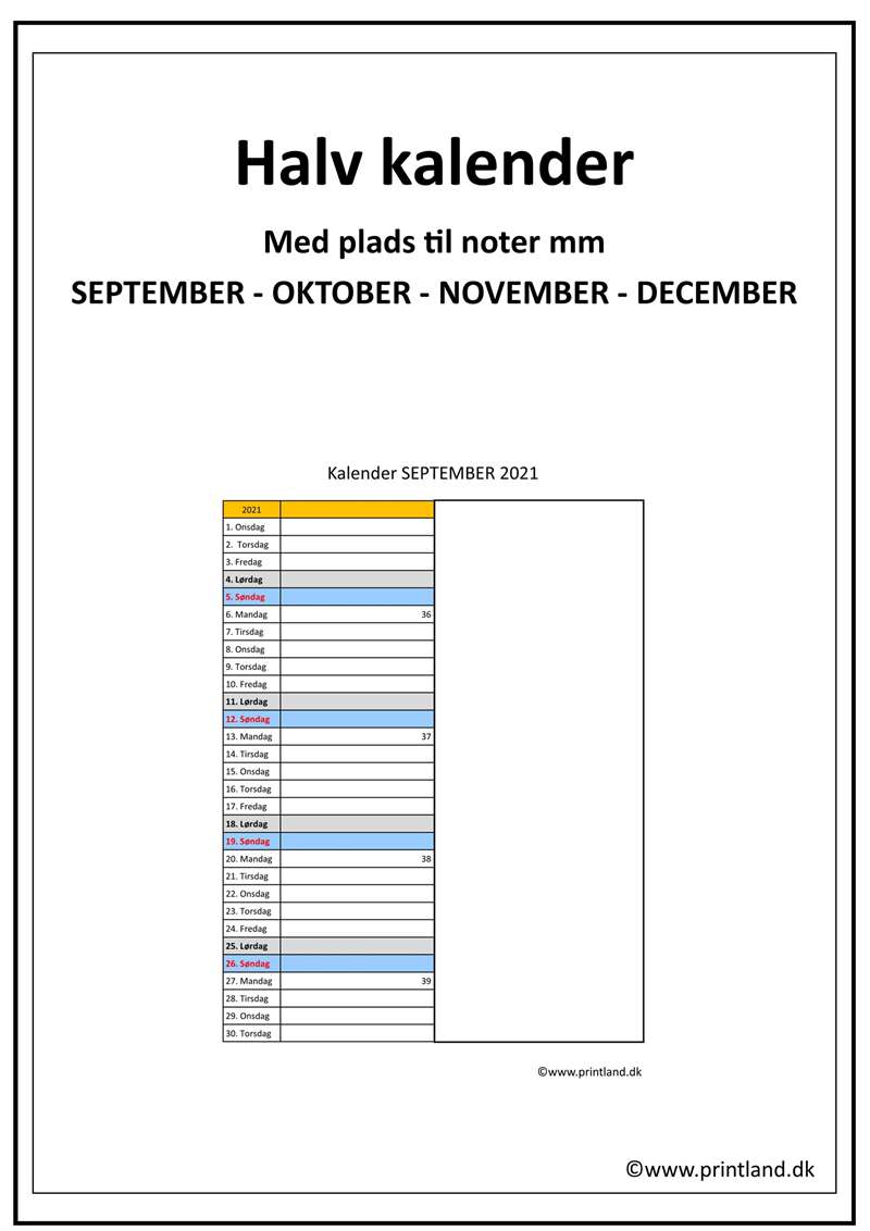 b24. forside halv kalender